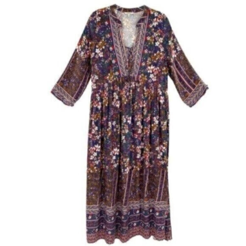 Jodifl Floral Peasant Maxi Dress Cottagecore Prairie Boho